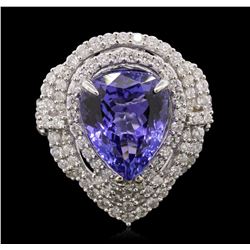 14KT White Gold 5.42ct Tanzanite and Diamond Ring