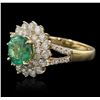 Image 2 : 14KT Yellow Gold 1.75ct Emerald and Diamond Ring