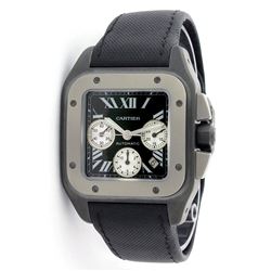 Gents Cartier Black Carbon Titanium Santos XL 100 Wristwatch