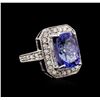 Image 2 : 14KT White Gold 9.03ct Tanzanite and Diamond Ring