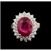 Image 1 : 14KT Yellow Gold 5.43ct Ruby and Diamond Ring