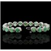 Image 3 : 14KT Rose Gold 20.90ctw Emerald and Diamond Bracelet