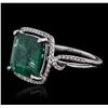 Image 2 : 14KT White Gold 3.85ct Emerald and Diamond Ring