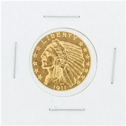 1911 $5 CU Indian Head Half Eagle Coin