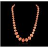 Image 1 : 14KT Yellow Gold 75.33ctw Coral and Diamond Necklace