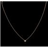 Image 1 : 14KT Rose Gold 0.09ct Diamond Solitaire Necklace