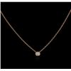 Image 2 : 14KT Rose Gold 0.09ct Diamond Solitaire Necklace