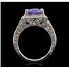 Image 4 : Platinum 3.88ct Tanzanite and Diamond Ring