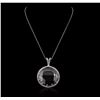 Image 2 : 14KT White Gold 127.94ct Black and White Diamond Pendant With Chain