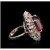 Image 3 : 18KT White Gold 17.06ct Pink Tourmaline, Ruby and Diamond Ring