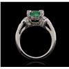 Image 3 : 14KT White Gold 3.01ct Emerald and Diamond Ring