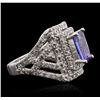 Image 3 : 14KT White Gold 2.80ct Tanzanite and Diamond Ring