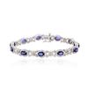 Image 1 : 14KT White Gold 5.72ctw Sapphire and Diamond Bracelet