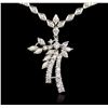 Image 2 : 14KT White Gold 3.82ctw Diamond Necklace
