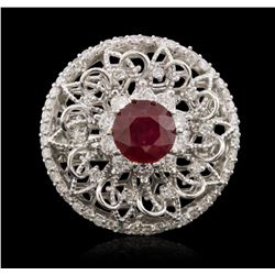 14KT White Gold 1.80ct Ruby and Diamond Ring