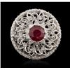 Image 1 : 14KT White Gold 1.80ct Ruby and Diamond Ring