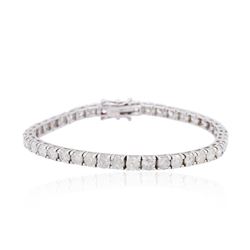 18KT White Gold 9.92ctw Diamond Tennis Bracelet