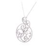 Image 3 : 14KT White Gold 0.74ctw Diamond Pendant With Chain