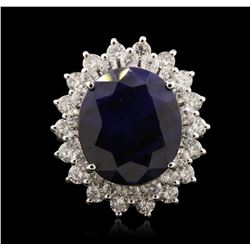 14KT White Gold 11.66ct Sapphire and Diamond Ring