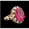 Image 2 : 14KT Yellow Gold 13.48ctw Ruby and Diamond Ring