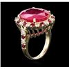 Image 3 : 14KT Yellow Gold 13.48ctw Ruby and Diamond Ring