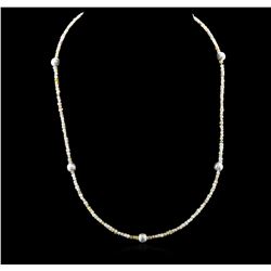 14KT White Gold 21.78ctw Rough Diamond Necklace