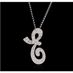 14KT White Gold 0.18ctw Diamond Pendant With Chain