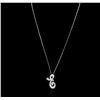 Image 2 : 14KT White Gold 0.18ctw Diamond Pendant With Chain