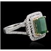 Image 2 : 14KT Two-Tone Gold 2.53ct Emerald and Diamond Ring