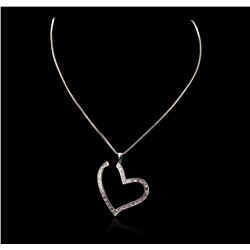 18KT White Gold 2.39ctw Diamond Heart Pendant With Chain