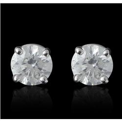 14KT White Gold 1.24ctw Diamond Solitaire Earrings