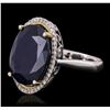 Image 2 : 14KT Two-Tone Gold 13.11ct Sapphire and Diamond Ring