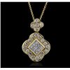 Image 1 : 14KT and 18KT Yellow Gold 1.02ctw Diamond Pendant With Chain