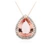 Image 2 : 14KT Rose Gold GIA Certified 58.12ct Morganite and Diamond Pendant With Chain