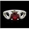 Image 1 : 14KT White Gold 2.05ct Ruby and Diamond Ring