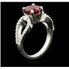 Image 3 : 14KT White Gold 2.05ct Ruby and Diamond Ring