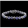 Image 1 : 14KT White Gold 9.46ctw Tanzanite and Diamond Bracelet