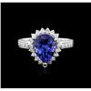 Image 1 : 14KT White Gold 3.07ct Tanzanite and Diamond Ring