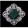Image 1 : 14KT White Gold 13.22ct Emerald and Diamond Ring