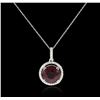 Image 1 : 14KT White Gold 4.94ct Ruby and Diamond Pendant With Chain