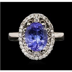 14KT White Gold 3.06ct Tanzanite and Diamond Ring