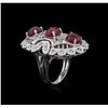 Image 3 : 14KT White Gold 6.81ctw Ruby and Diamond Ring