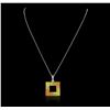 Image 2 : 14KT White Gold 4.63ctw Yellow Sapphire and Diamond Pendant With Chain
