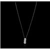 Image 2 : 14KT White Gold 0.84ctw Diamond Pendant With Chain