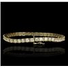 Image 2 : 14KT Yellow Gold 6.75ctw Diamond Tennis Bracelet