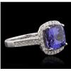 Image 2 : 14KT White Gold 4.56ct Tanzanite and Diamond Ring