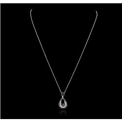 14KT White Gold 0.13ctw Diamond Pendant With Chain