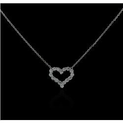 14KT White Gold 0.85ctw Diamond Heart Pendant With Chain