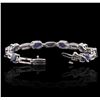 Image 3 : 14KT White Gold 10.32ctw Sapphire and Diamond Bracelet