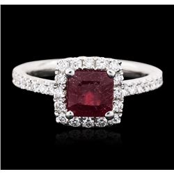 18KT White Gold 1.00ct Ruby and Diamond Ring